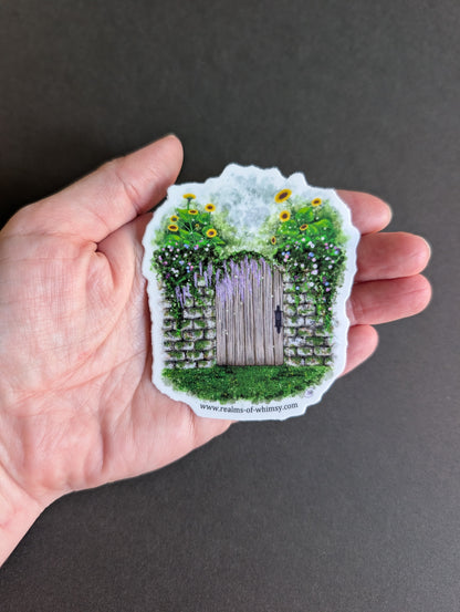 Secret Garden Door 3" Sticker